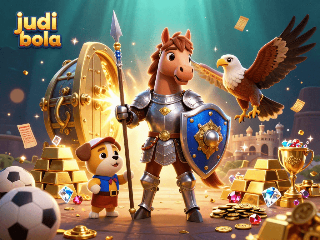 Experience thrilling sports betting with judi bola in this dynamic casino illustration.