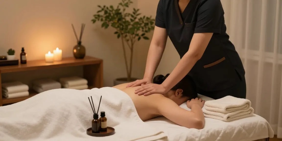 의정부출장안마 massage therapy session in a tranquil spa environment.