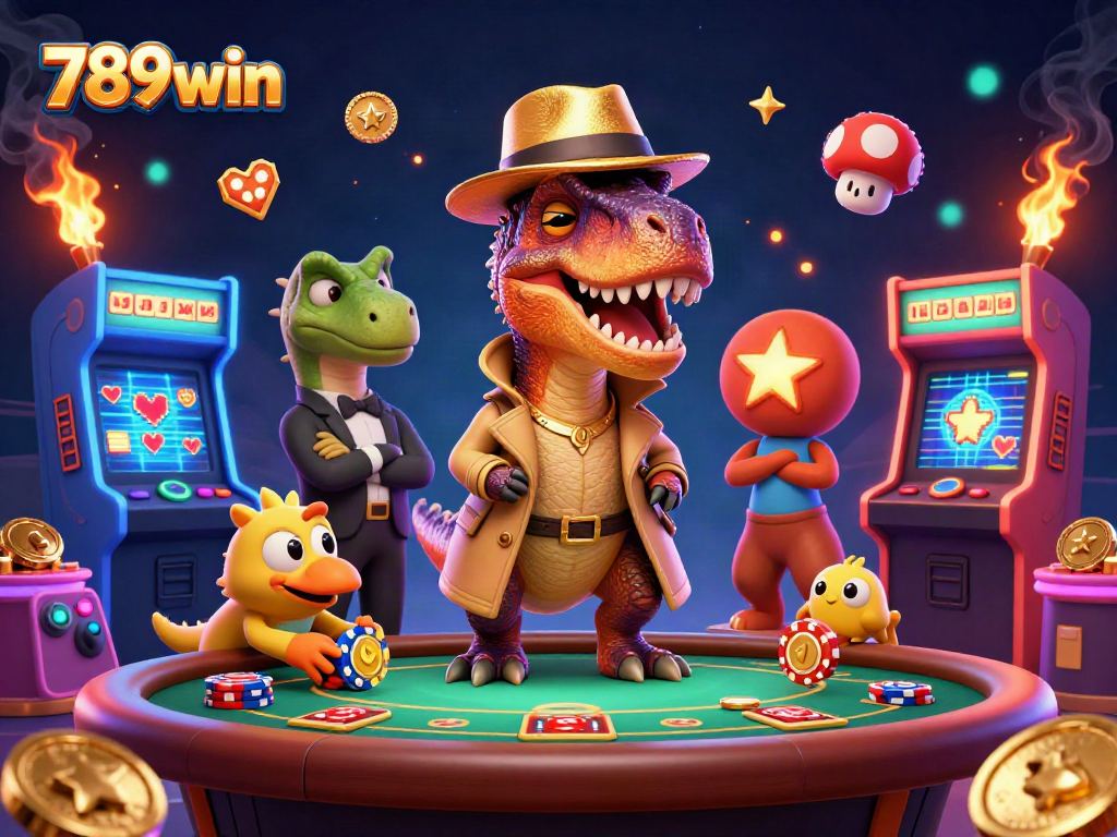 Experience thrilling gameplay at 789win with vibrant 3D characters in a casino setting.