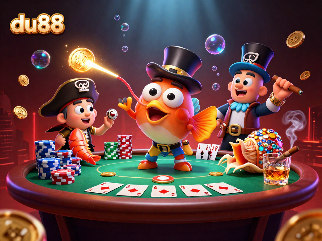 Experience thrilling gaming action with du88 featuring vibrant characters and poker elements.