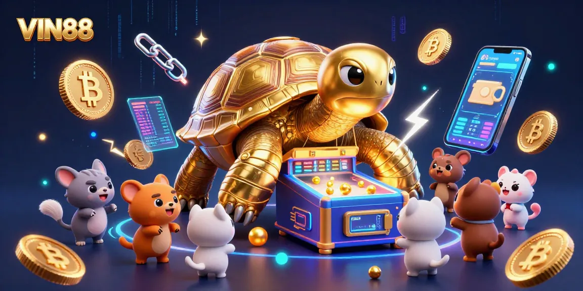 Engage with VIN88's exciting gaming world through a vibrant 3D casino scene.