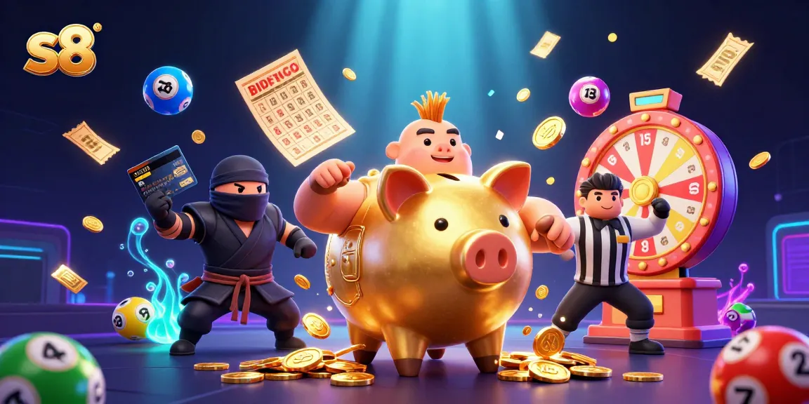 Engage with dynamic gameplay at s8 featuring vibrant lottery balls and animated casino characters.