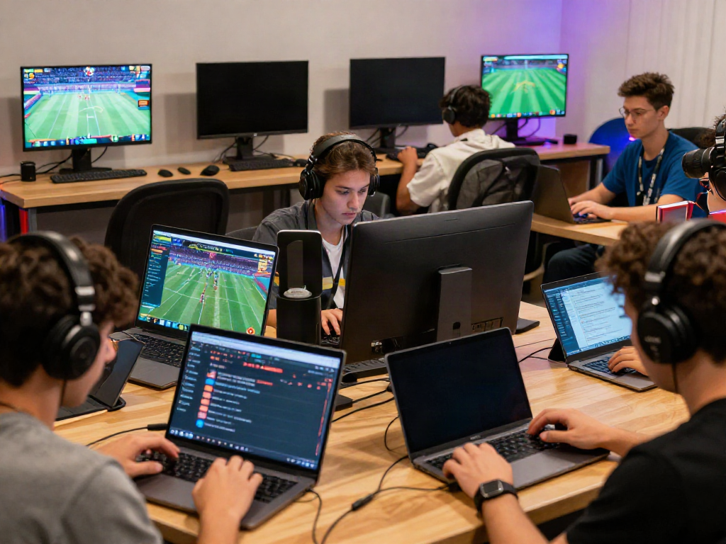 Engaging online gaming scene at https://debet.gb.net/ with players focused on sports betting and casino games.