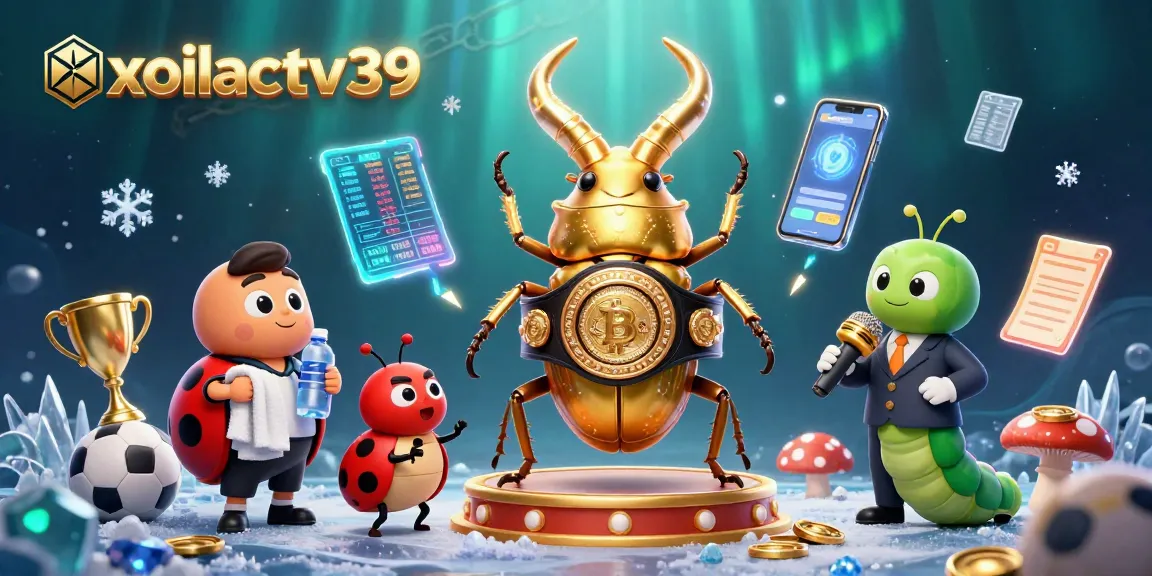 Betting on exciting matches with xoilactv39 in a vibrant 3D illustration featuring sporting elements.