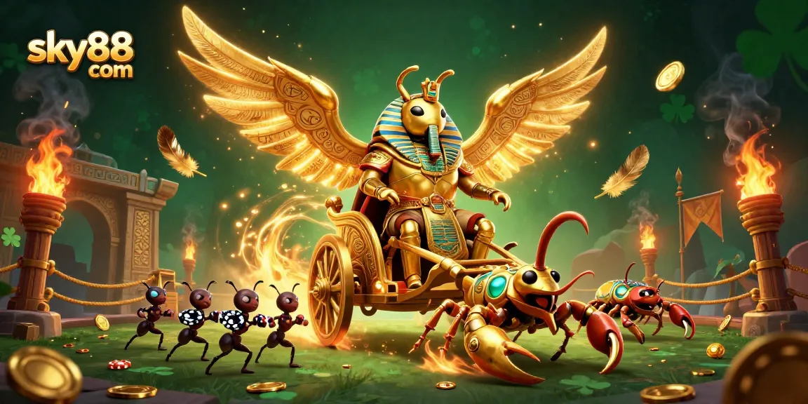 Experience thrilling gameplay at sky88 com with a vibrant casino illustration showcasing action-packed characters.