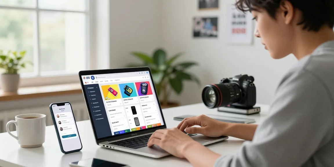 Engaging individual browsing a dumps shop list for CVV items online, showcasing a dynamic e-commerce experience.