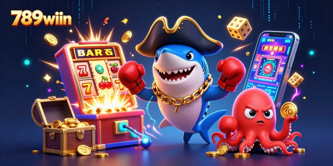 Join the adventure at 789wiin as the pirate shark and friends celebrate wins with thrilling casino elements!