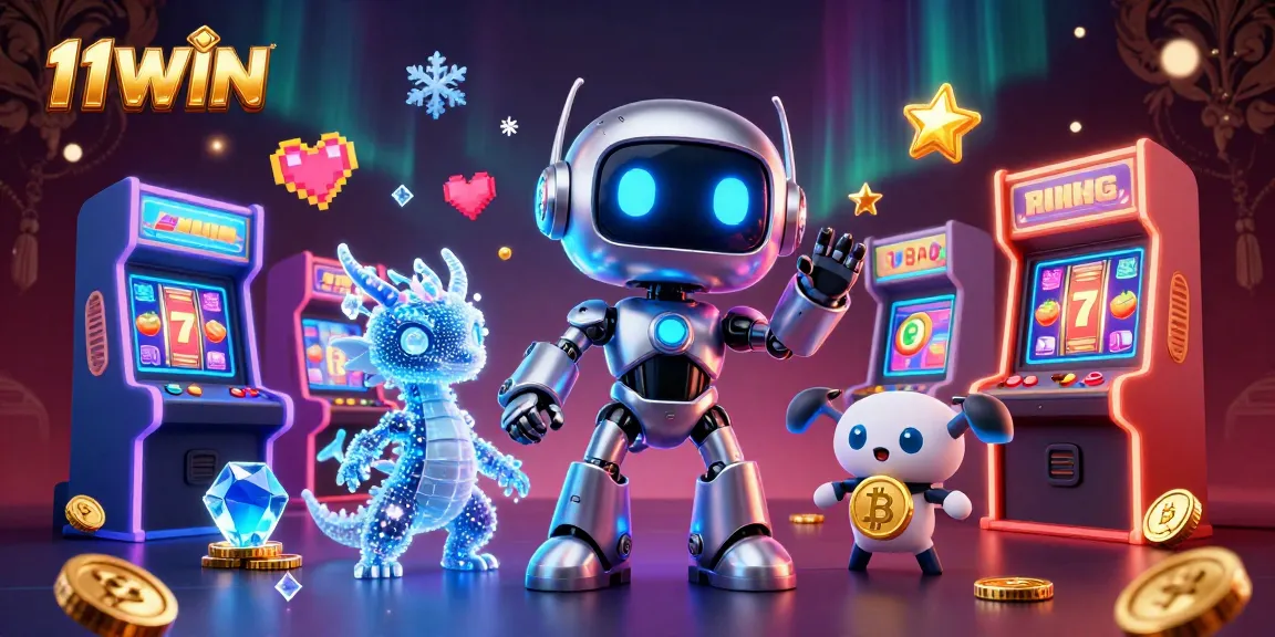 Play dynamic casino games with 11WIN, featuring vibrant 3D characters and colorful gambling elements.